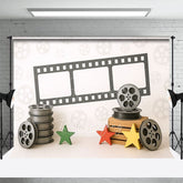 Aperturee - Aperturee Retro Movie Theme Sweet Star Cake Smash Backdrop